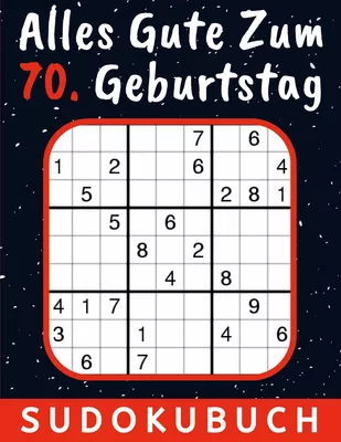 70 Geburtstag Geschenk | Alles Gute zum 70. Geburtstag - Sudoku