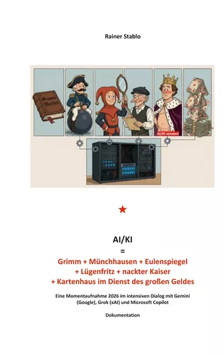 AI/KI =  Grimm + Münchhausen + Eulenspiegel + Lügenfritz + nackter Kaiser  + Kartenhaus im Dienst des großen Geldes