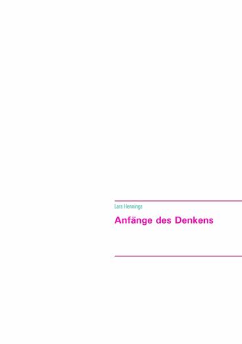 Anfänge des Denkens