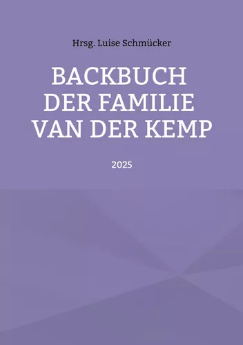 Backbuch der Familie van der Kemp