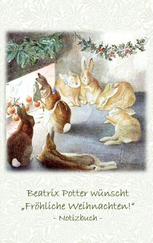 Beatrix Potter wünscht "Fröhliche Weihnachten!" Notizbuch ( Peter Hase )