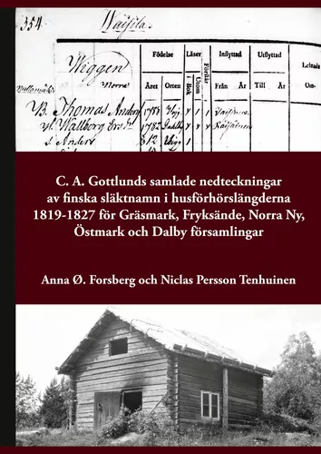 C. A. Gottlunds samlade nedteckningar av finska släktnamn i husförhörslängderna 1819-1827 för Gräsmark, Fryksände, Norra Ny, Östmark och Dalby församlingar