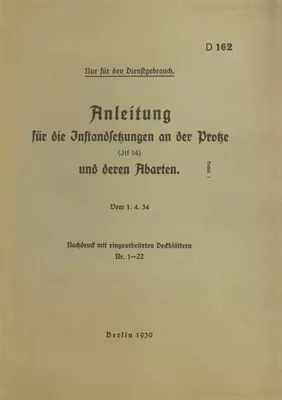 D 162 Anleitung für die Instandsetzungen an der Protze