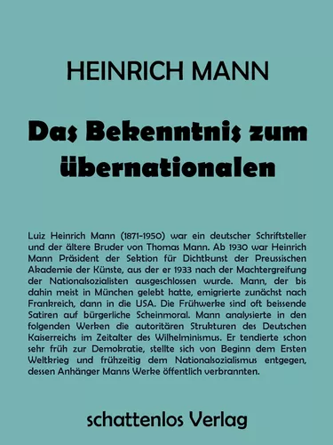 Das Bekenntnis zum Übernationalen