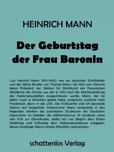 Der Geburtstag der Frau Baronin