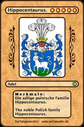 Die adlige polnische Familie Hippocentaurus. The noble Polish family Hippocentaurus.