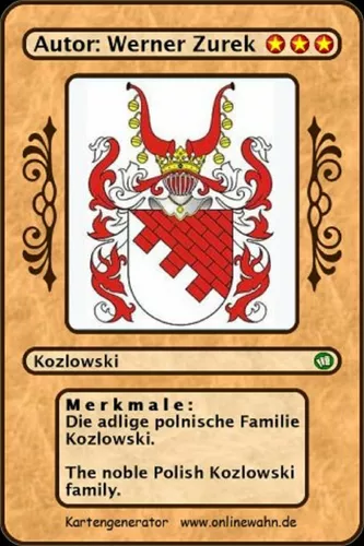Die adlige polnische Familie Kozlowski. The noble Polish Kozlowski family.