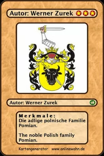Die adlige polnische Familie Pomian. The noble Polish family Pomian.