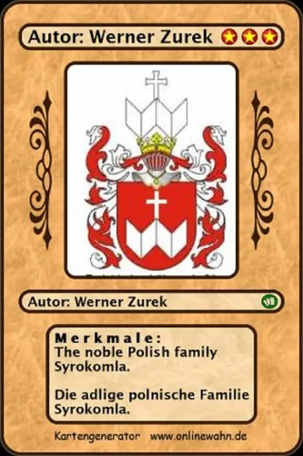 Die adlige polnische Familie Syrokomla. La noble famille polonaise Syrokomla.