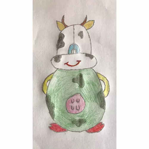 En grøn ko og dens krop