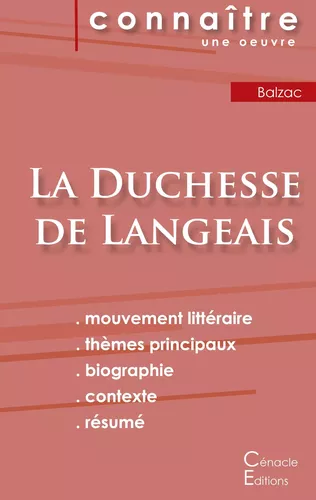 Fiche de lecture La Duchesse de Langeais de Balzac (Analyse littéraire de référence et résumé complet)