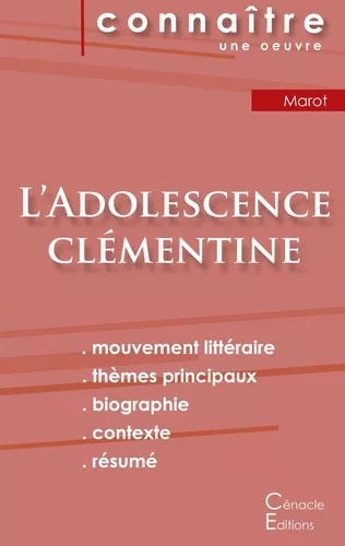 Fiche de lecture L'Adolescence clémentine de Clément Marot (Analyse littéraire de référence et résumé complet)