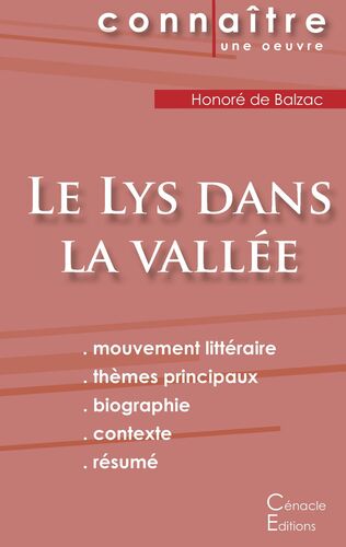 Fiche de lecture Le Lys dans la vallée (Analyse littéraire de référence et résumé complet)