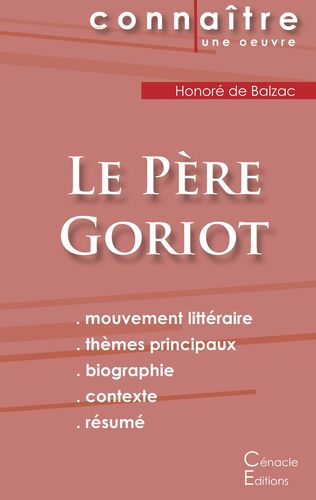 Fiche de lecture Le Père Goriot (Analyse littéraire de référence et résumé complet)