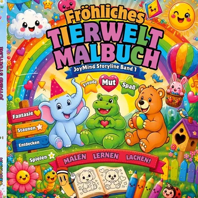 Fröhliches Tierwelt Malbuch
