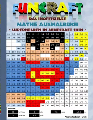 Funcraft - Das inoffizielle Mathe Ausmalbuch: Superhelden im Minecraft Skin (Superman Cover)