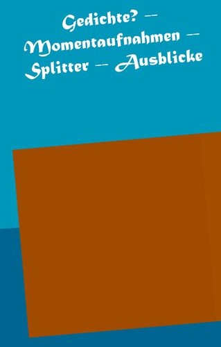 Gedichte? -- Momentaufnahmen -- Splitter -- Ausblicke