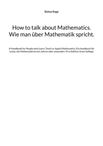 How to talk about Mathematics. Wie man über Mathematik spricht.