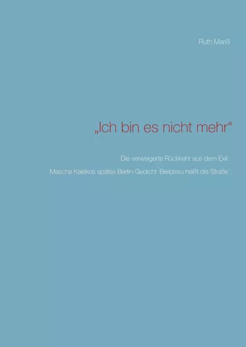 "Ich bin es nicht mehr"