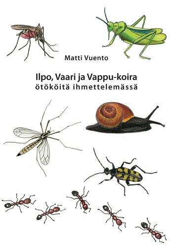 Ilpo, Vaari ja Vappu-koira ötököitä ihmettelemässä