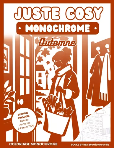 Juste Cosy Monochrome - Automne | Coloriages Monochromes | Édition Premium Reliure Anneaux & Papier 120g
