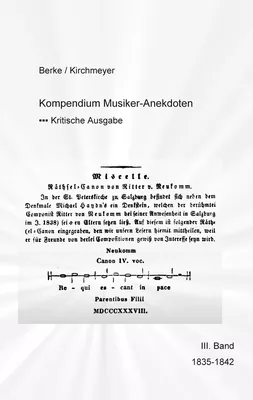 Kompendium Musiker-Anekdoten  Dritter Band 1835-1842