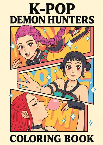 KPop Demon Hunters Coloring Book for Kids, Tweens, Teens, & Adults