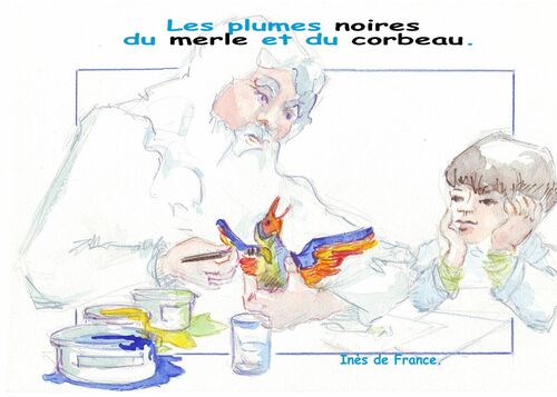 Les plumes noires du merle et du corbeau