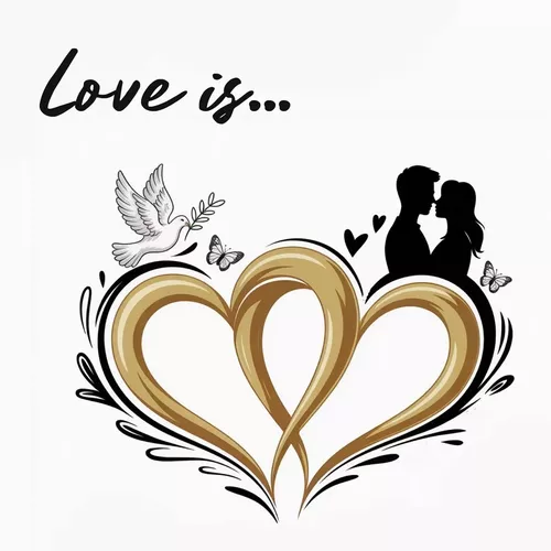 Love is ... Original guest book for the wedding, the engagement or the anniversary of a wedding or a life partnership with stylish image motives for getting inspiration on the various aspects of love for small and big celebrations