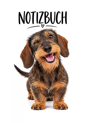 Lustiges Rauhaardackel Notizbuch Geschenk für Rauhaar Dackel Liebhaber & Teckel Fans, Buch mit Hundemotiv Liniert A5