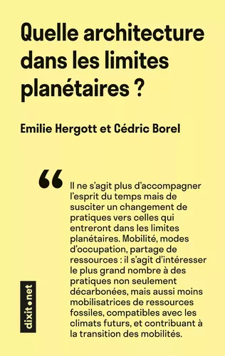 Quelle architecture dans les limites planétaires ?