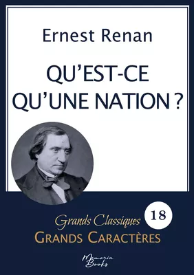 Qu'est-ce qu'une nation ? d'Ernest Renan en grands caractères