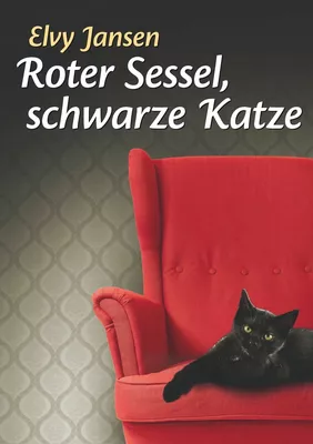 Roter Sessel, schwarze Katze
