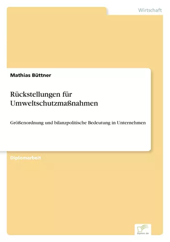 Rückstellungen für Umweltschutzmaßnahmen