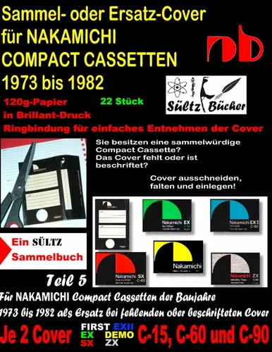 Sammel- oder Ersatz-Cover für NAKAMICHI COMPACT CASSETTEN 1973 bis 1982