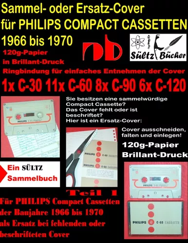 Sammel- oder Ersatz-Cover für PHILIPS COMPACT CASSETTEN 1966 bis 1970