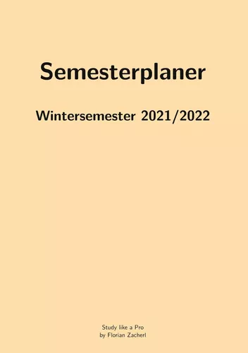 Semesterplan WS202122
