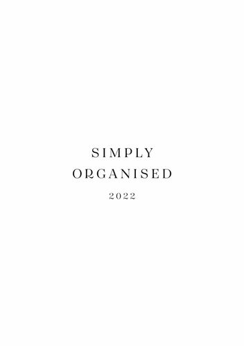 SIMPLY ORGANISED 2022 - simply white