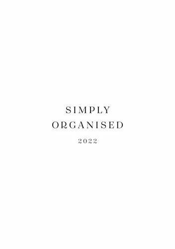 SIMPLY ORGANISED 2022 - simply white