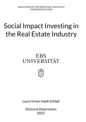 Social Impact Investing in the Real Estate Industry