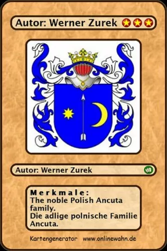 The noble Polish Ancuta family. Die adlige polnische Familie Ancuta.