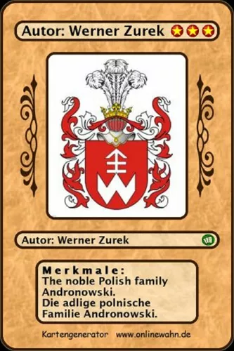 The noble Polish family Andronowski. Die adlige polnische Familie Andronowski.