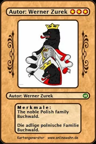 The noble Polish family Buchwald. Die adlige polnische Familie Buchwald.