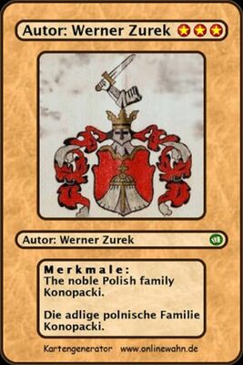 The noble Polish family Konopacki. Die adlige polnische Familie Konopacki.