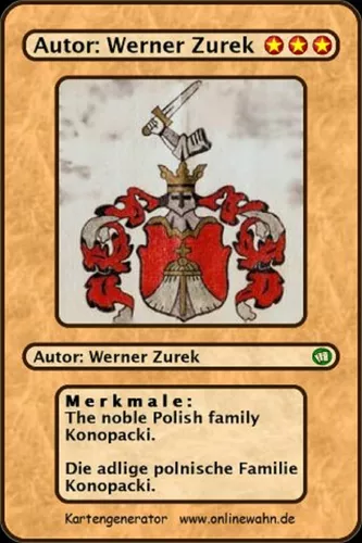 The noble Polish family Konopacki. Die adlige polnische Familie Konopacki.