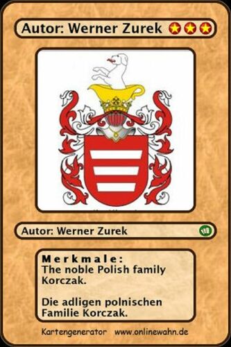 The noble Polish family Korczak. Die adligen polnischen Familie Korczak.