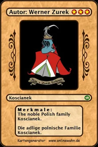 The noble Polish family Koscianek. Die adlige polnische Familie Koscianek.