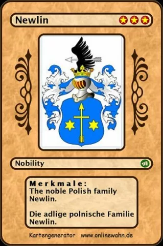 The noble Polish family Newlin. Die adlige polnische Familie Newlin.