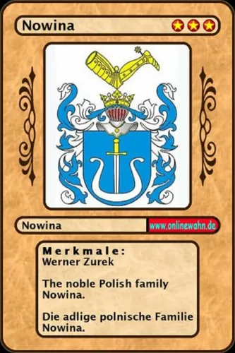 The noble Polish family Nowina. Die adlige polnische Familie Nowina.