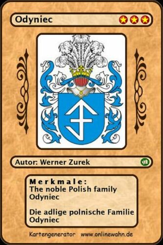 The noble Polish family Odyniec Die adlige polnische Familie Odyniec